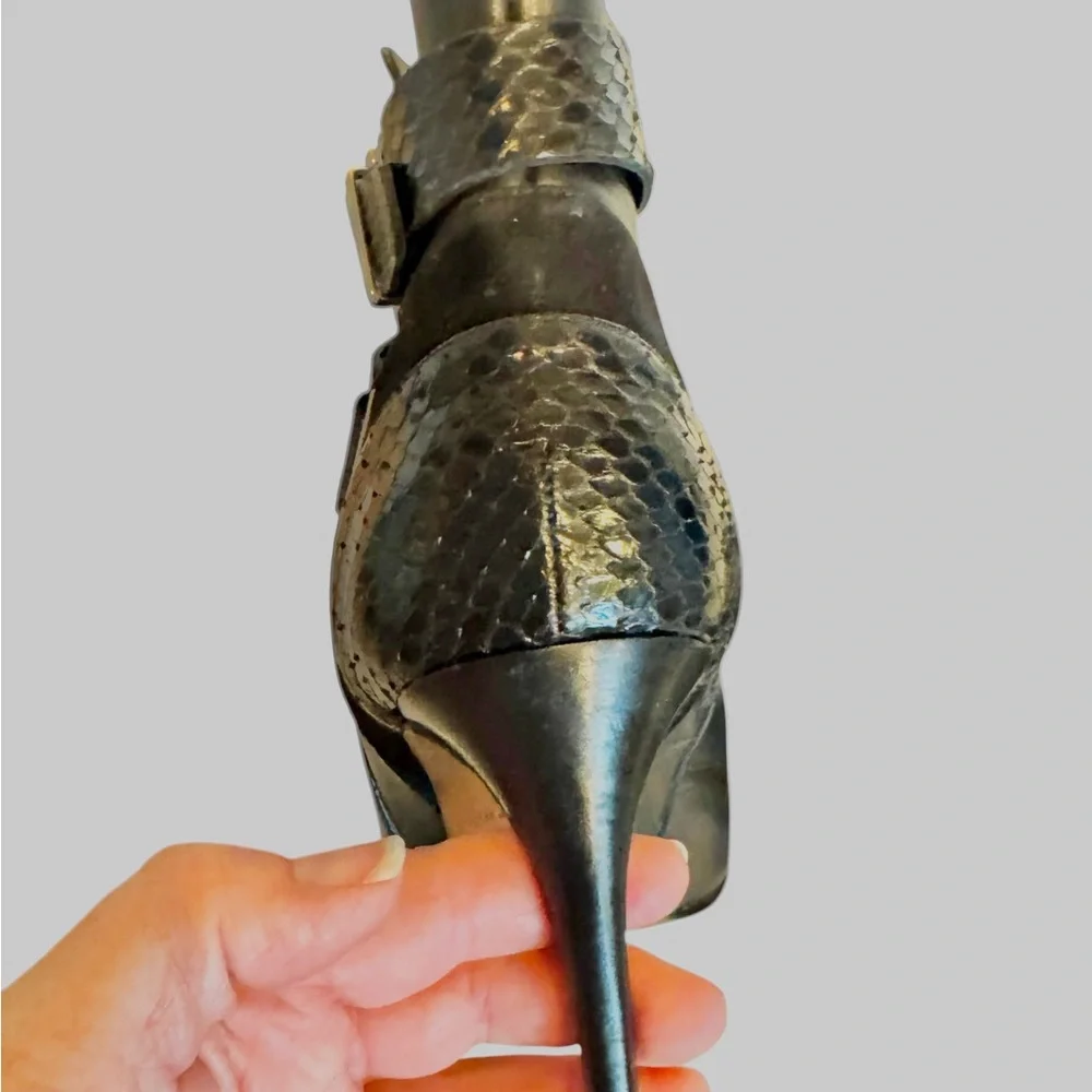 ✨ Donald J Pliner Polina Black Leather/Suede/Python Ankle Boots – Size 10 ✨ - Picture 11 of 16